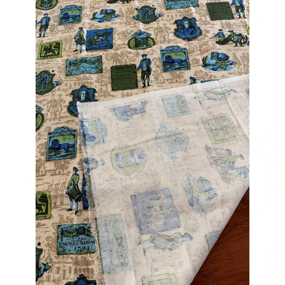 Vintage Fabric Colonial America COPR Upholstry 45